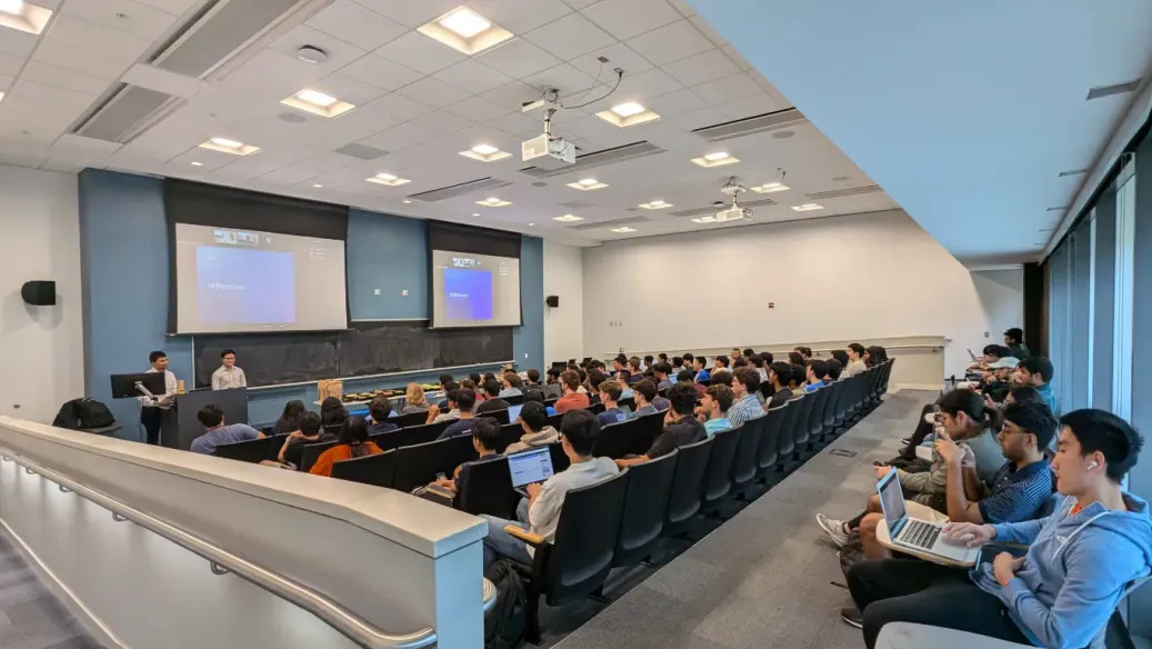 Group of students at a corporate event